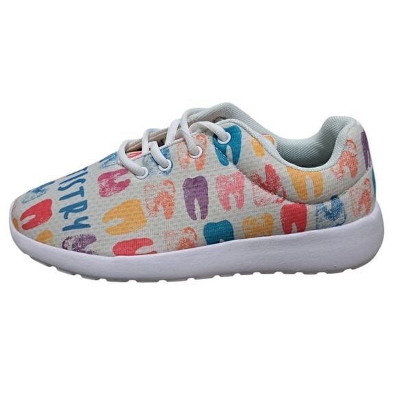 Groove Bags Custom Print Dentistry Lightweight Lace Up Sneaker White Multi Siz 8 - Picture 10 of 13